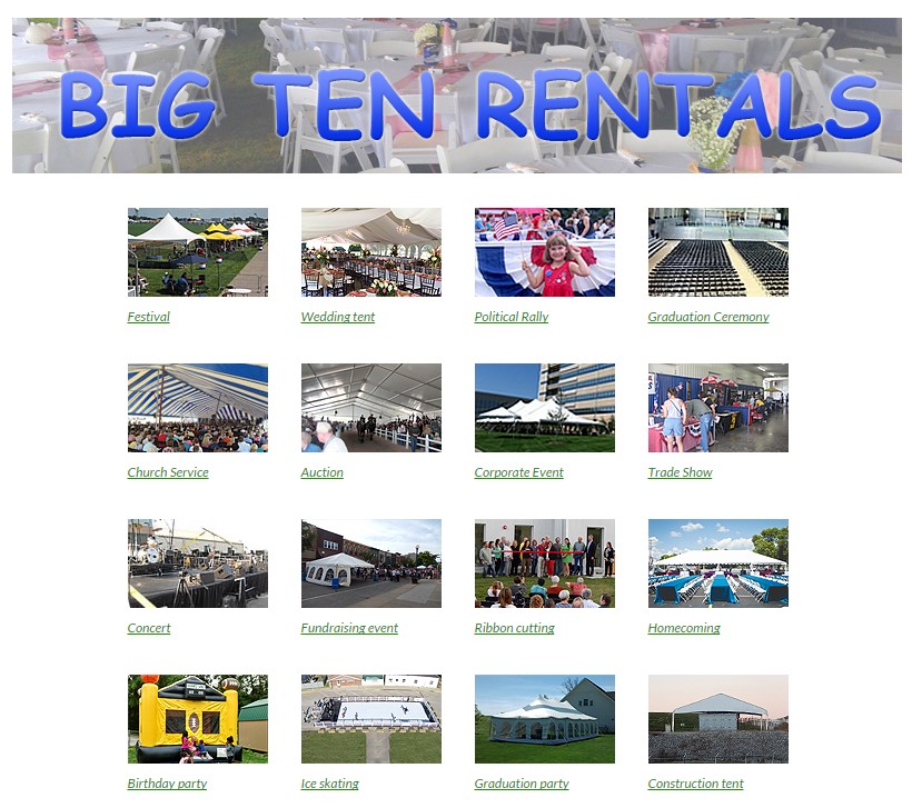 big ten rentals all types of event party rentals big ten rentals all types of event party rentals