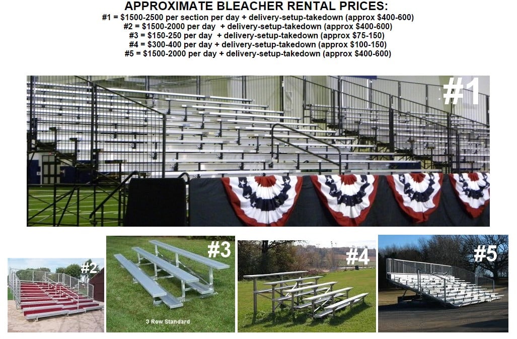 bleacher rentals variety of sizes