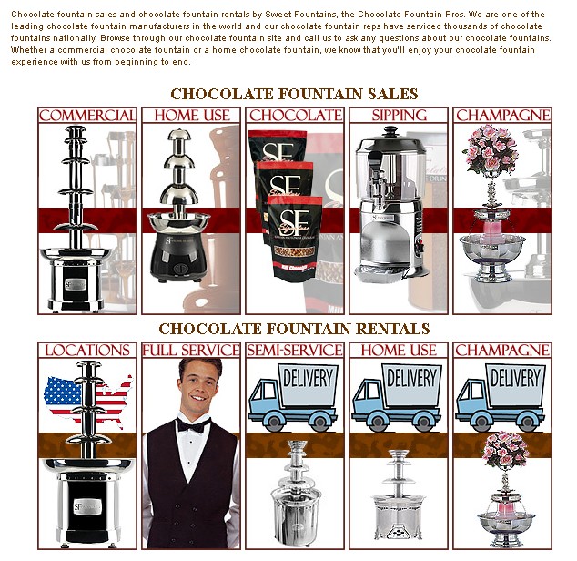 chocolate fountain for sale or rentals