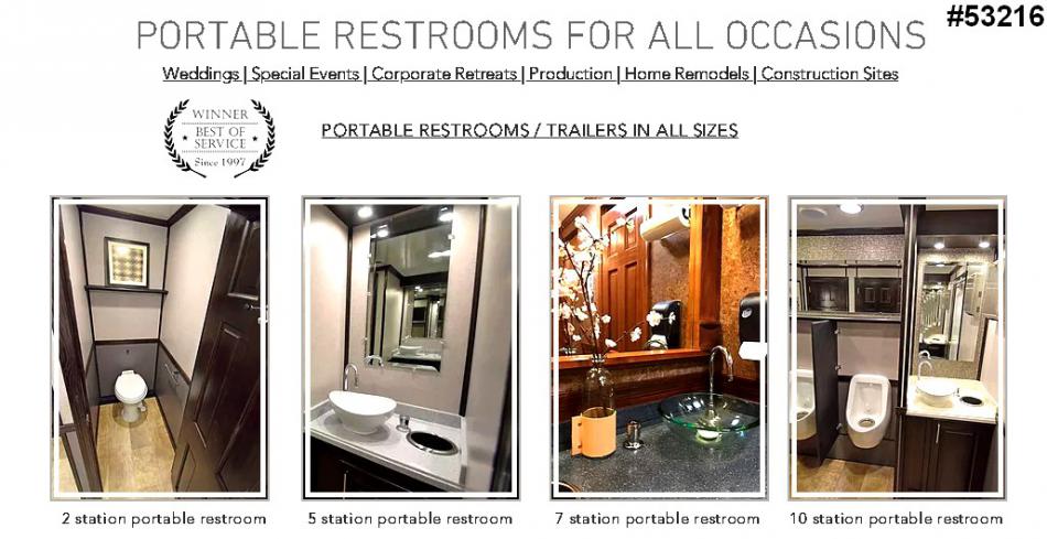 portable vip restroom trailer options los angeles california