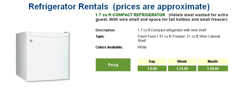 Refrigerator Rentals photos. Vendor id# 1